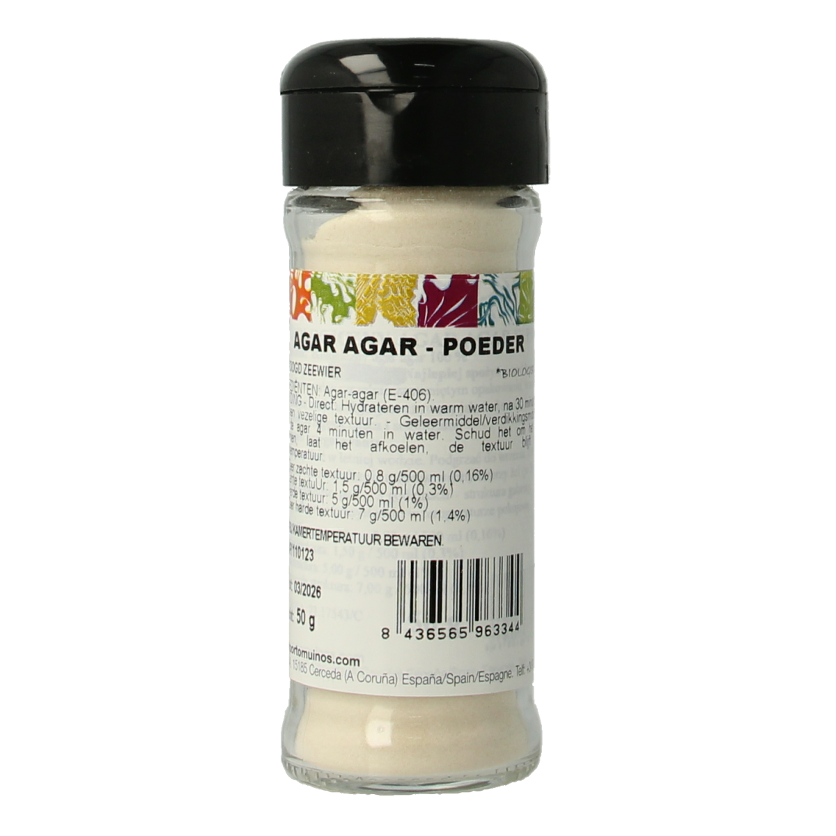 Porto-Muinos Agar agar poeder bio 50.00 Gram