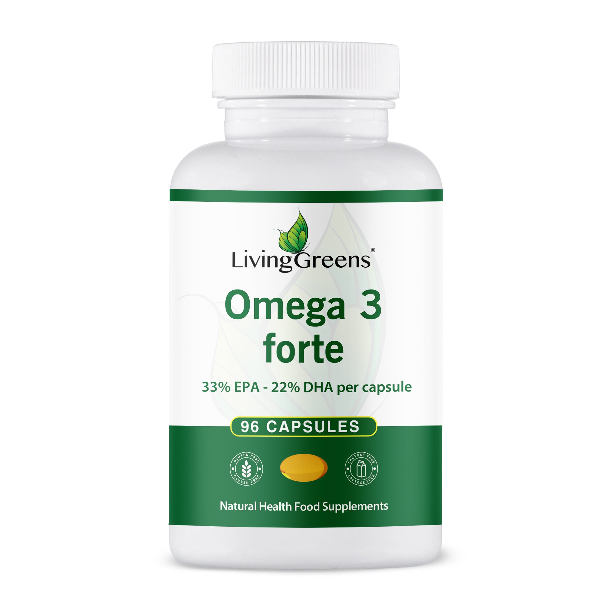 Livinggreens Omega 3 visolie forte 96.00 Capsules