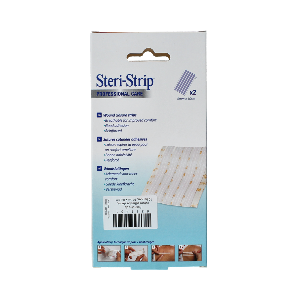 3M Steri strips 10 x 6mm 10.00 Stuks