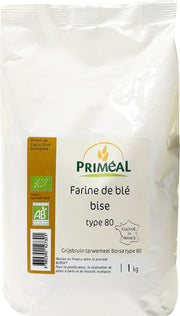 Primeal Grijsbruin tarwemeel borsa 80 bio 1.00 Kilogram