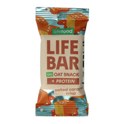 Lifefood Lifebar oatsnack proteine salted caramel crisp bio 40.00 Gram