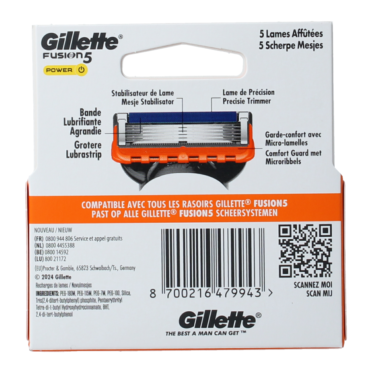 Gillette Fusion5 power mesjes 4.00 Stuks