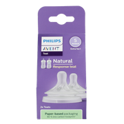 Avent Natural flesspeen 6M+ 2 Stuks