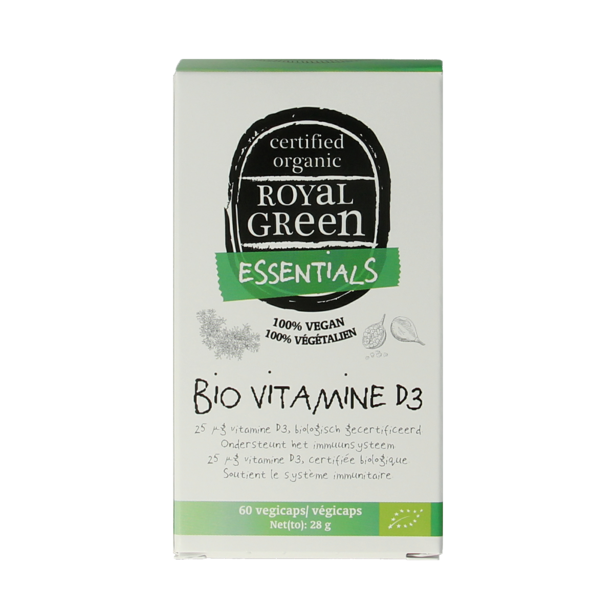 Royal Green Vitamine D3 bio 60.00 Vegetarische capsules