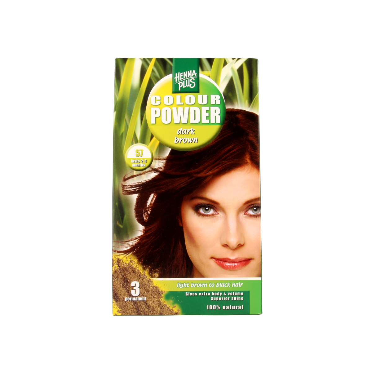 Henna Plus Colour powder 57 dark brown 100.00 Gram
