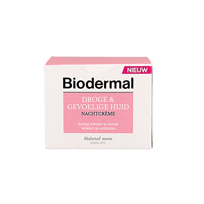 Biodermal Nachtcreme droge en gevoelige huid 50 Milliliter