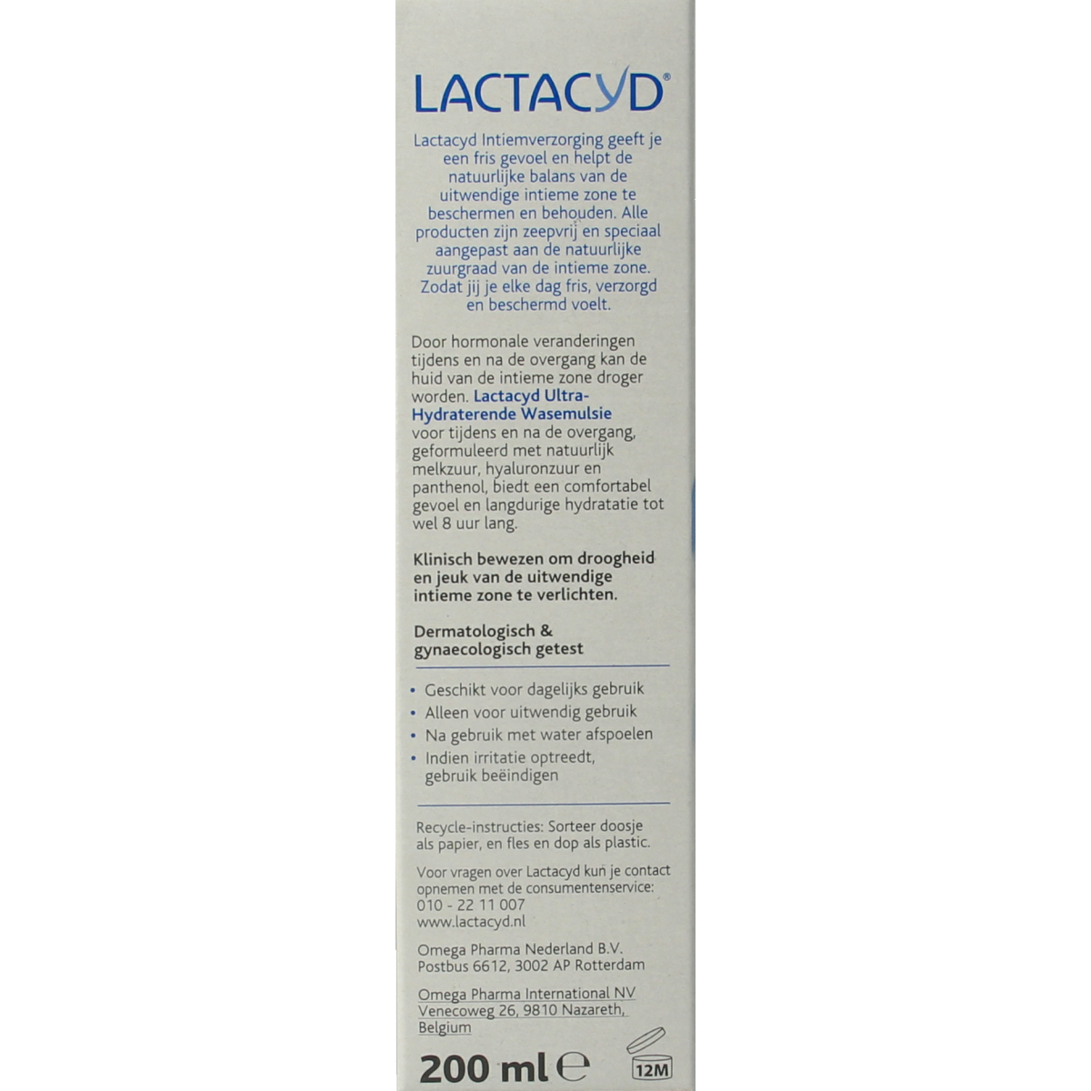 Lactacyd Wasemulsie ultra hydraterend overgang 200.00 Milliliter