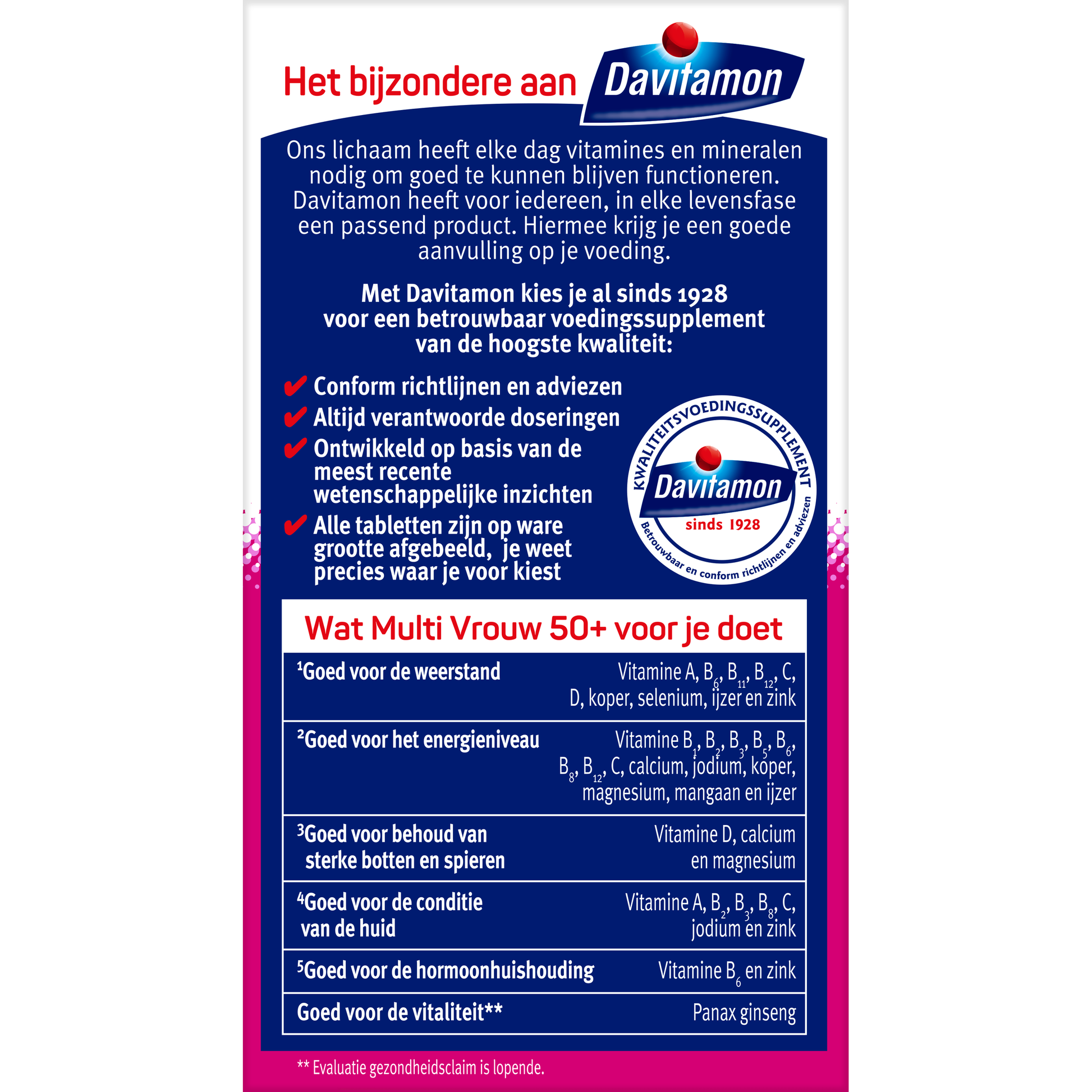 Davitamon Multi vrouw  50+ 60.00 Tabletten