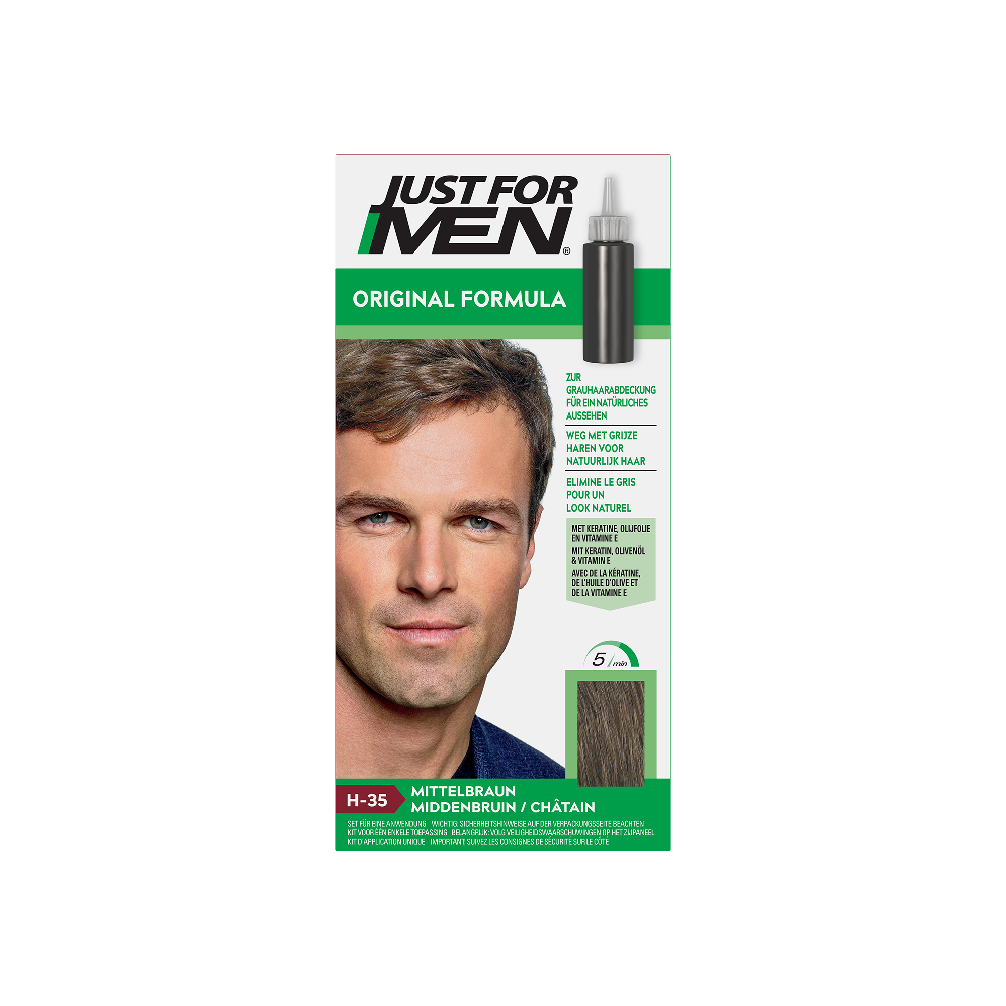 Just For Men Midden bruin H35 voorheen donker blond 2 x 30ml 1.00 Set