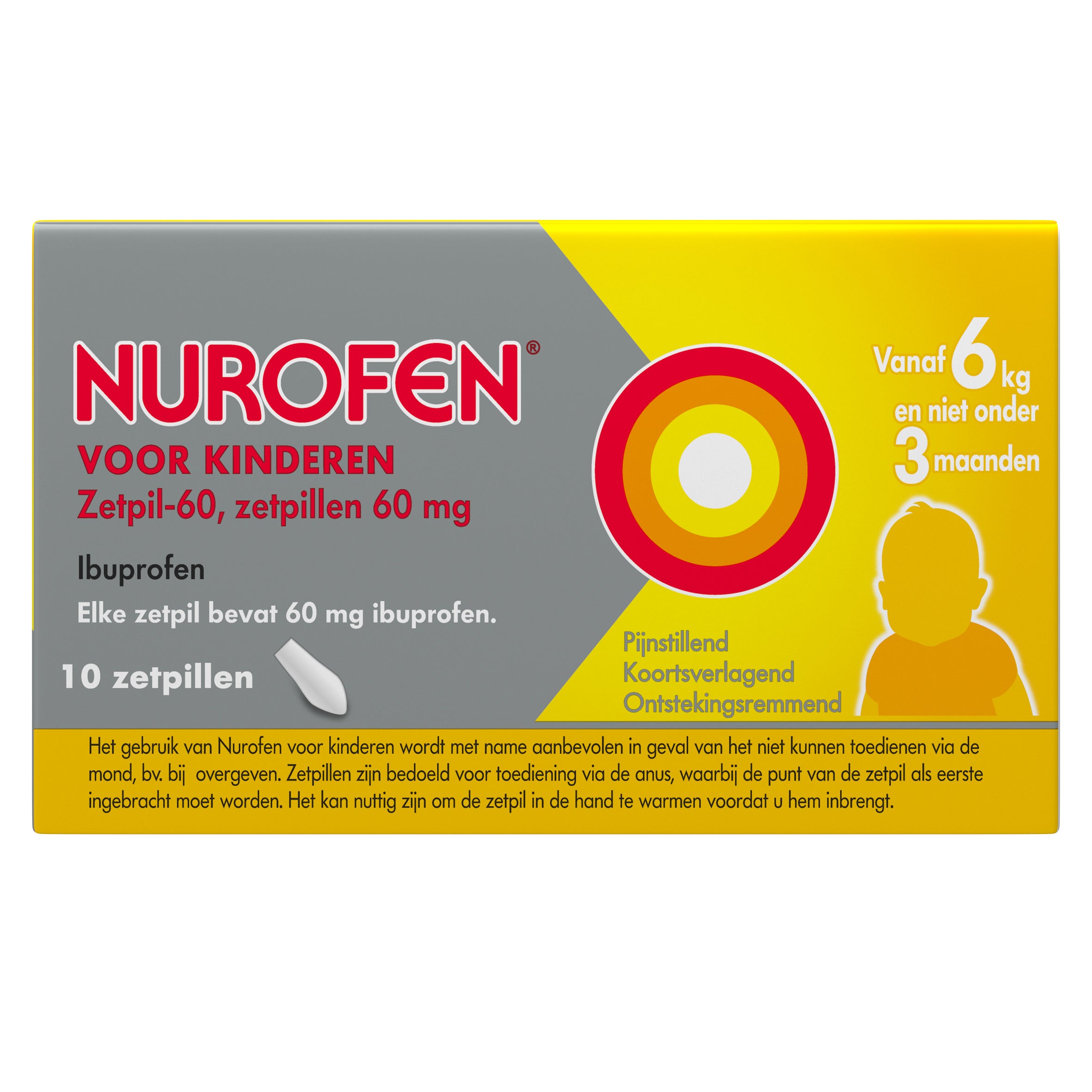Nurofen Nurofen ibuprofen 60mg 10.00 Zetpillen