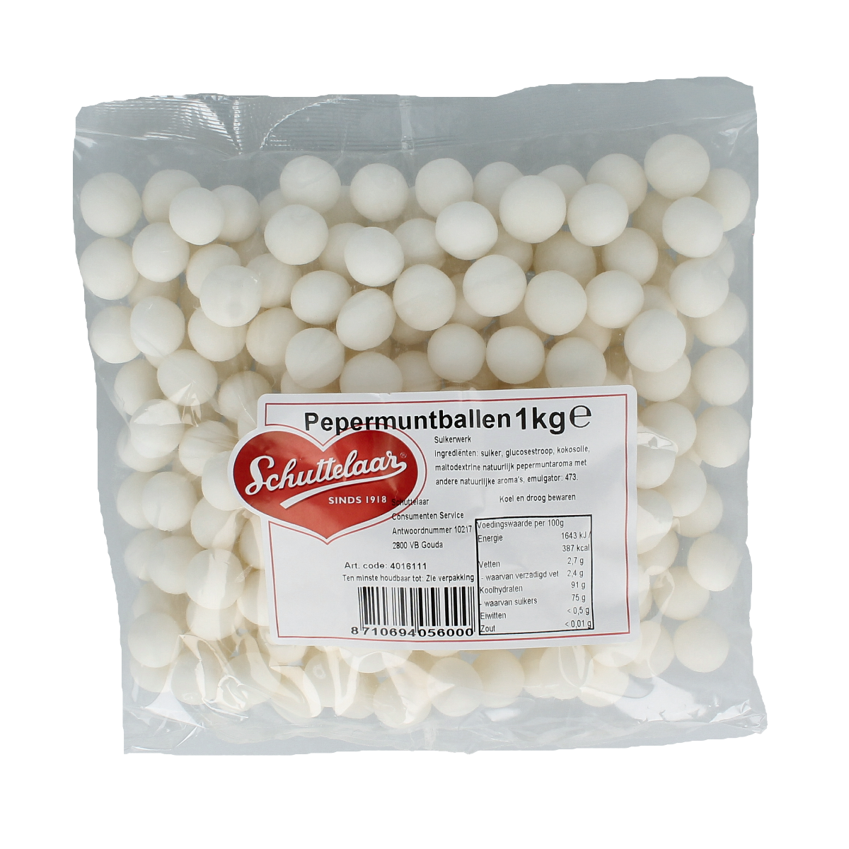 Schuttelaar Pepermuntballen 1.00 Kilogram