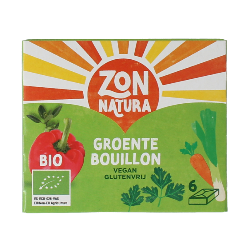 Zonnatura Groentebouillon tablet 11 gram bio 6 Stuks