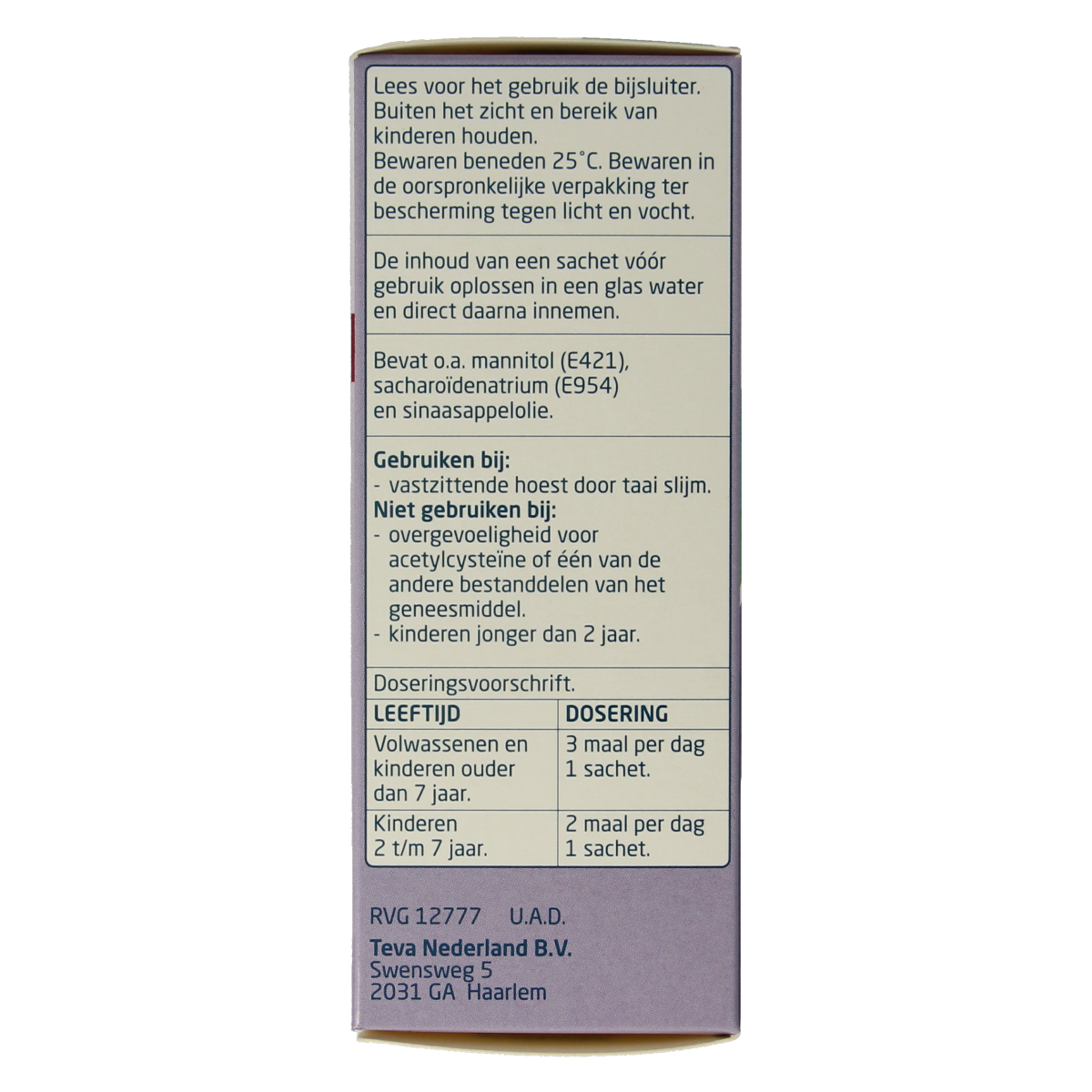 Teva Acetylcysteine 200mg poeder 30.00 Sachets