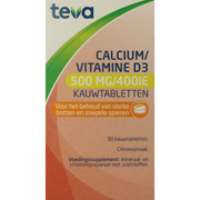 Teva Calcium / vitamine D 500mg / 400IE 90.00 Kauwtabletten