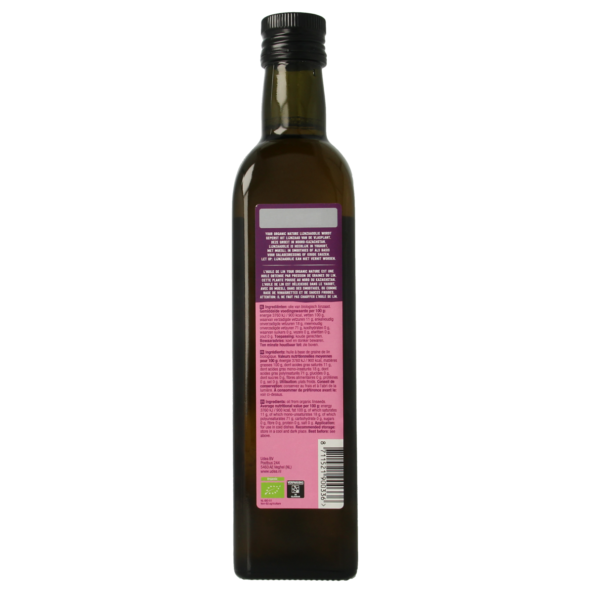 Your Organic Nature Lijnzaadolie bio 500.00 Milliliter