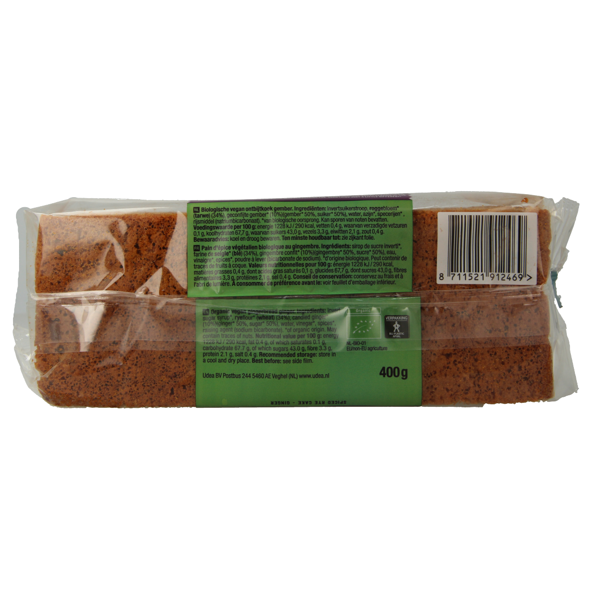 Your Organic Nature Ontbijtkoek gember bio 400.00 Gram