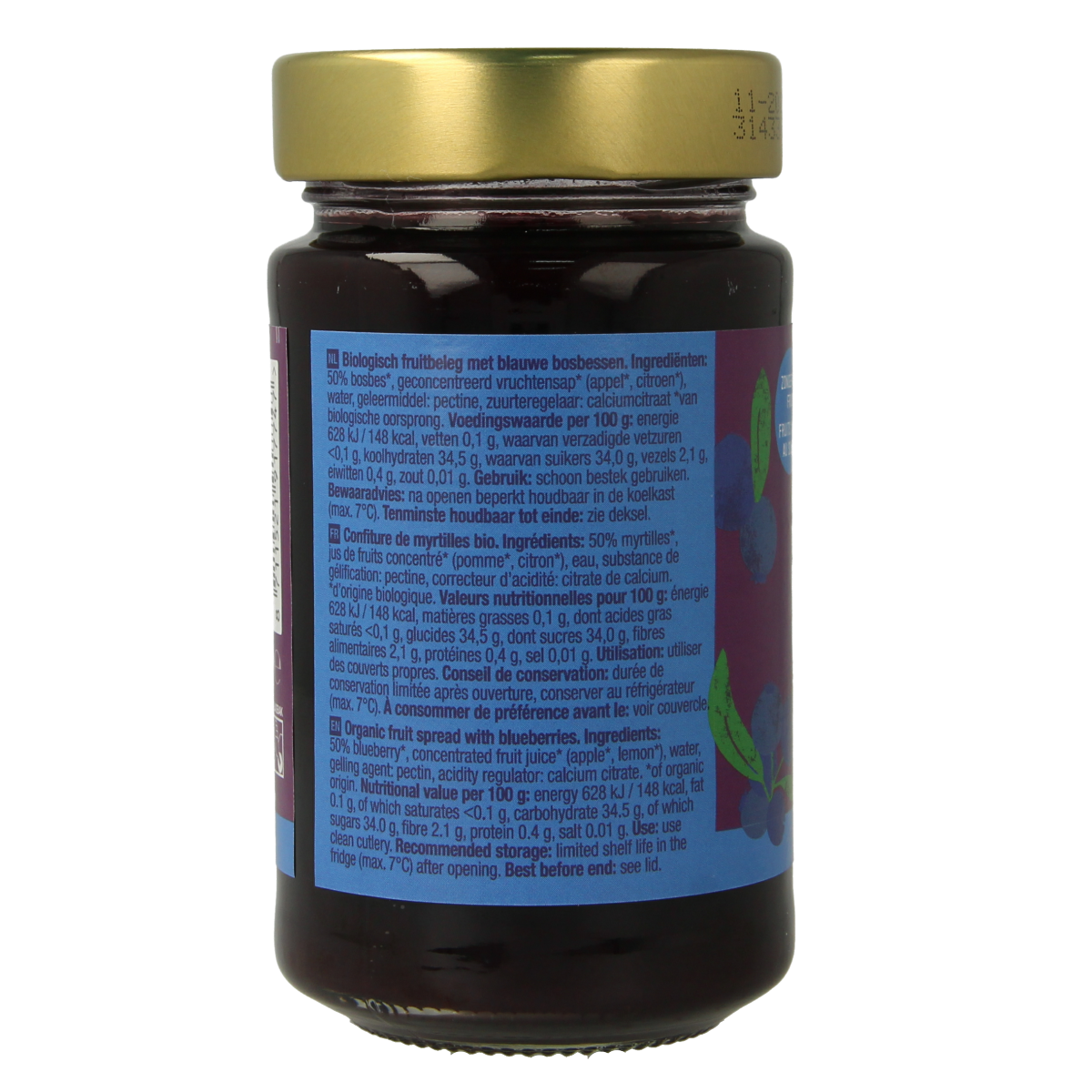 Your Organic Nature Fruit beleg blauwe bosbes bio 250.00 Gram