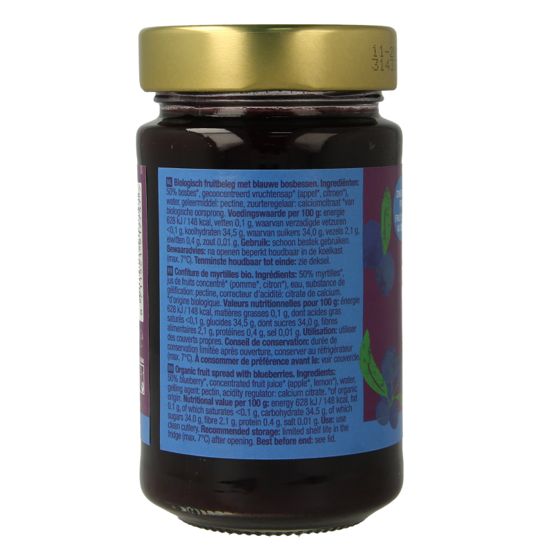 Your Organic Nature Fruit beleg blauwe bosbes bio 250 Gram