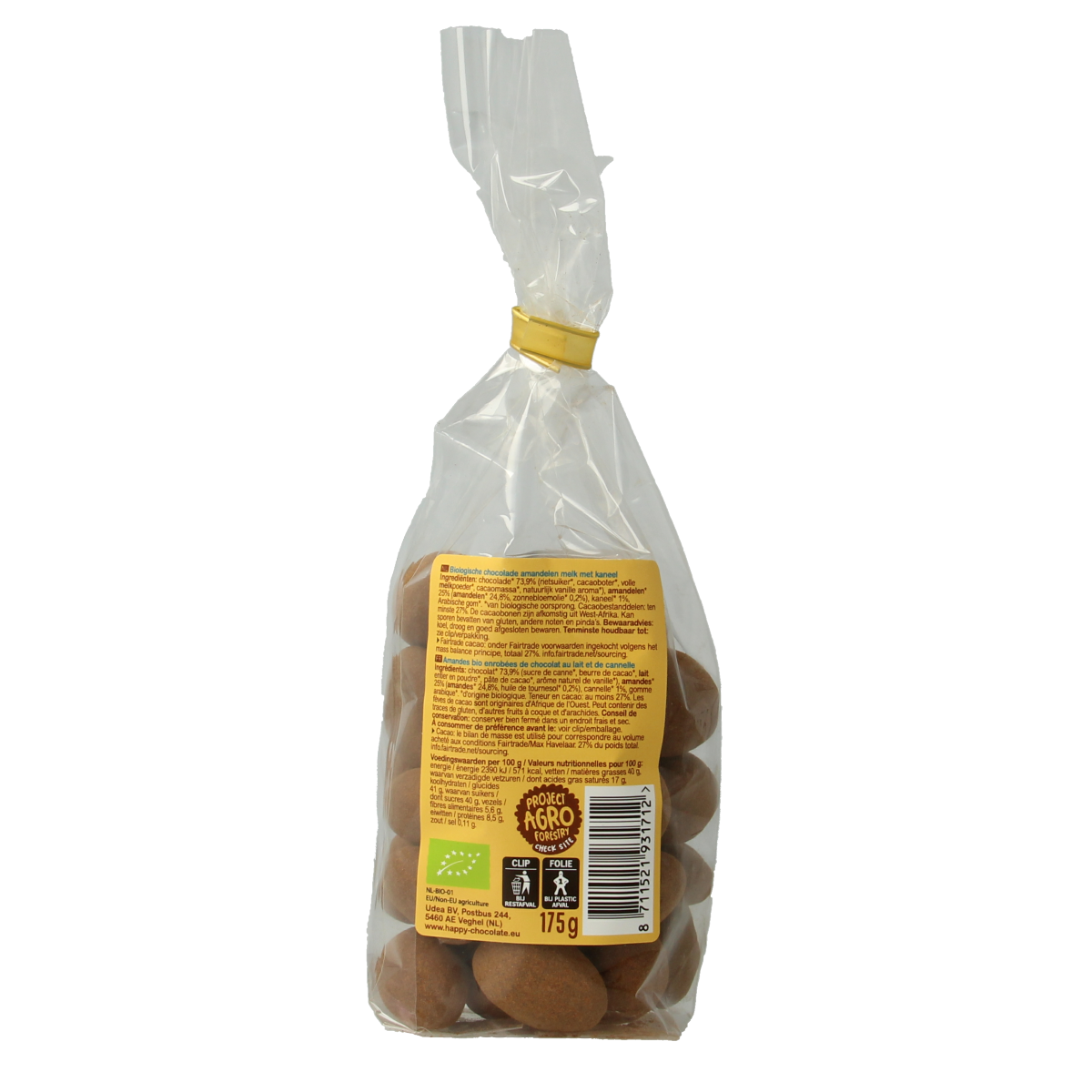 Happy Chocolate Chocolade kaneel amandelen bio 175.00 Gram