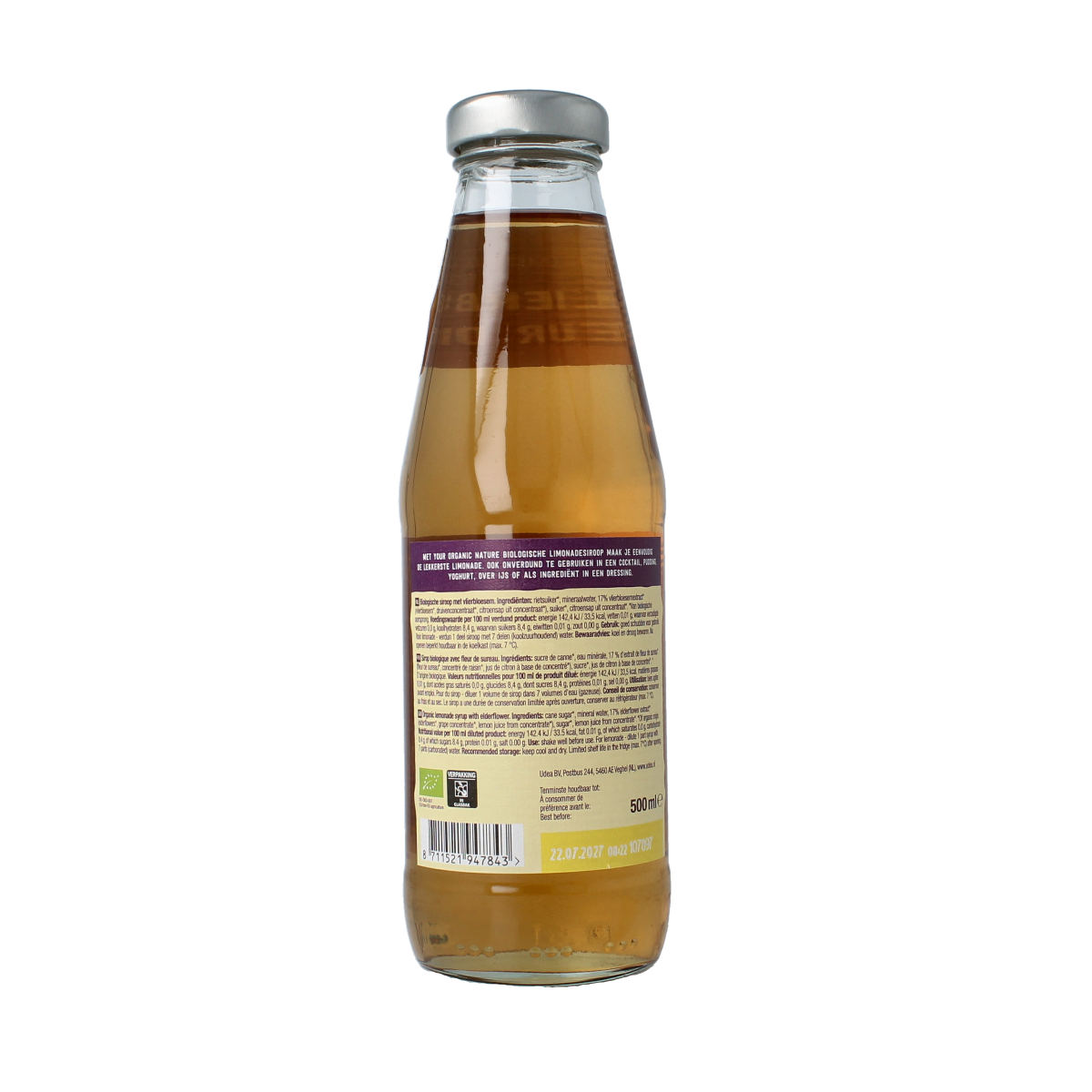 Your Organic Nature Limonadesiroop vlierbloesem bio 500.00 Milliliter