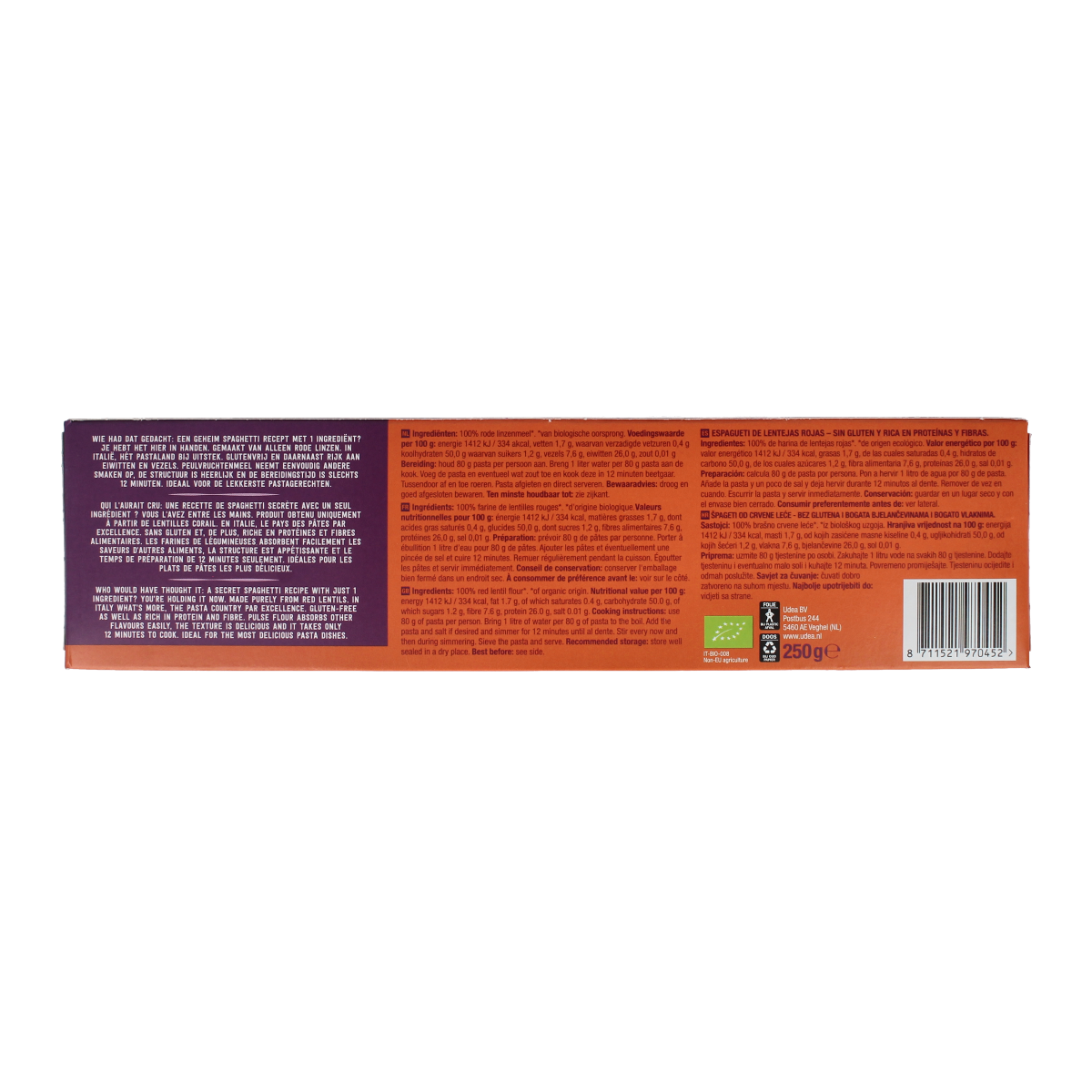 Your Organic Nature Spaghetti rode linzen bio 250.00 Gram
