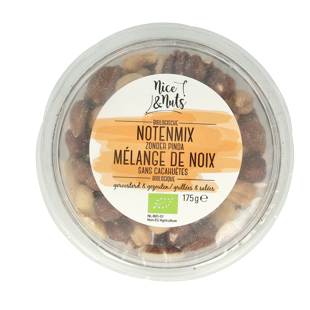 Nice & Nuts Notenmix zonder pinda met zeezout geroosterd bio 175.00 Gram