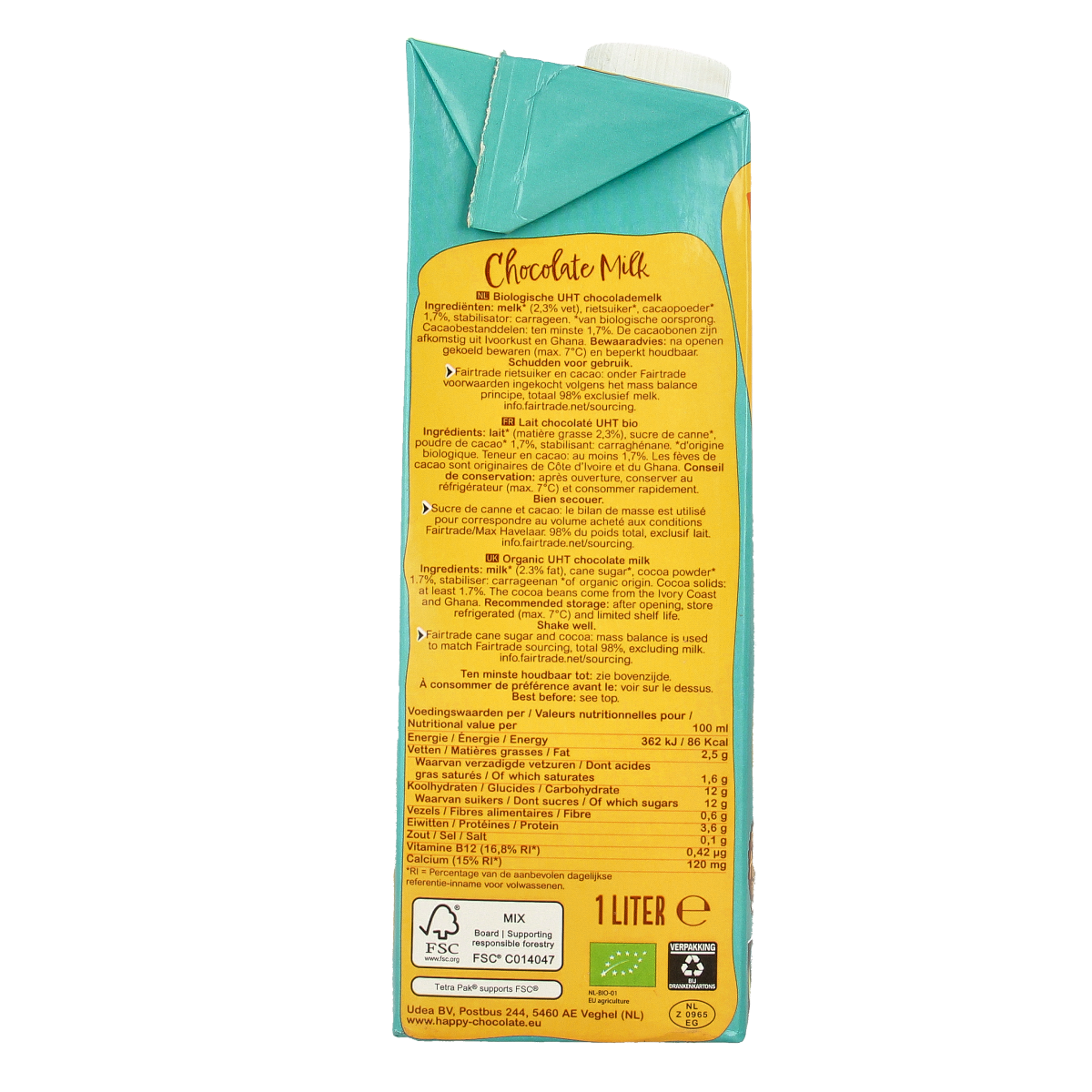 Happy Chocolate Chocolademelk bio 1.00 Liter