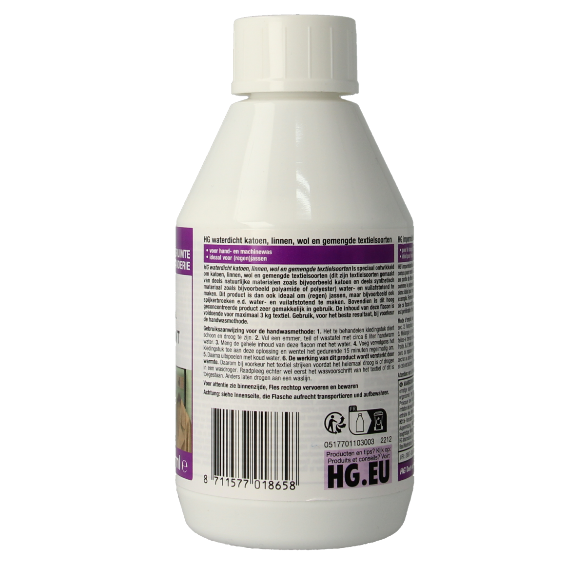 HG Waterdicht katoen linnen wol 300.00 Milliliter