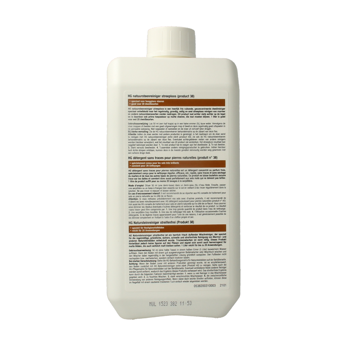 HG Natuursteen reiniger streeploos 1.00 Liter