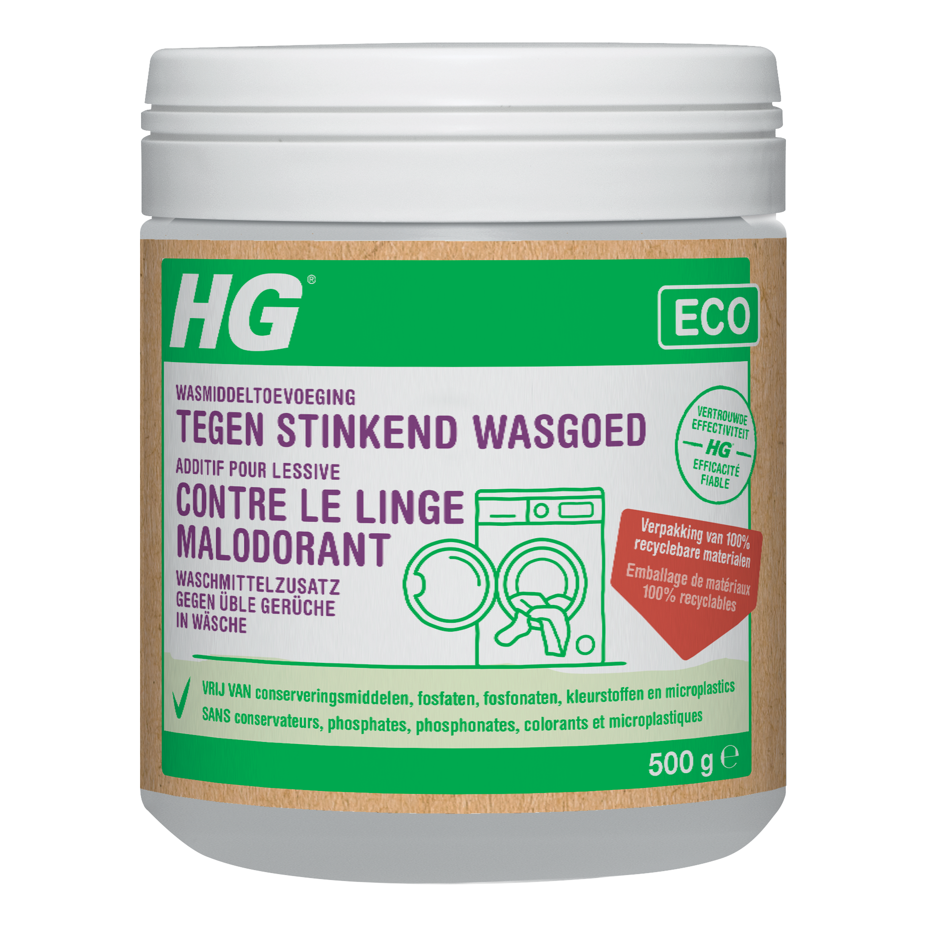 HG Eco wasmiddeltoevoeging stinkend wasgoed 500 Milliliter