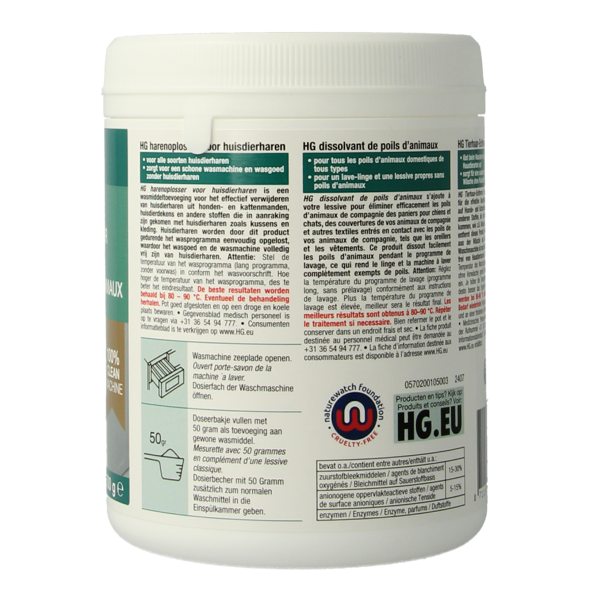 HG Harenoplosser huisdier haar 500.00 Gram