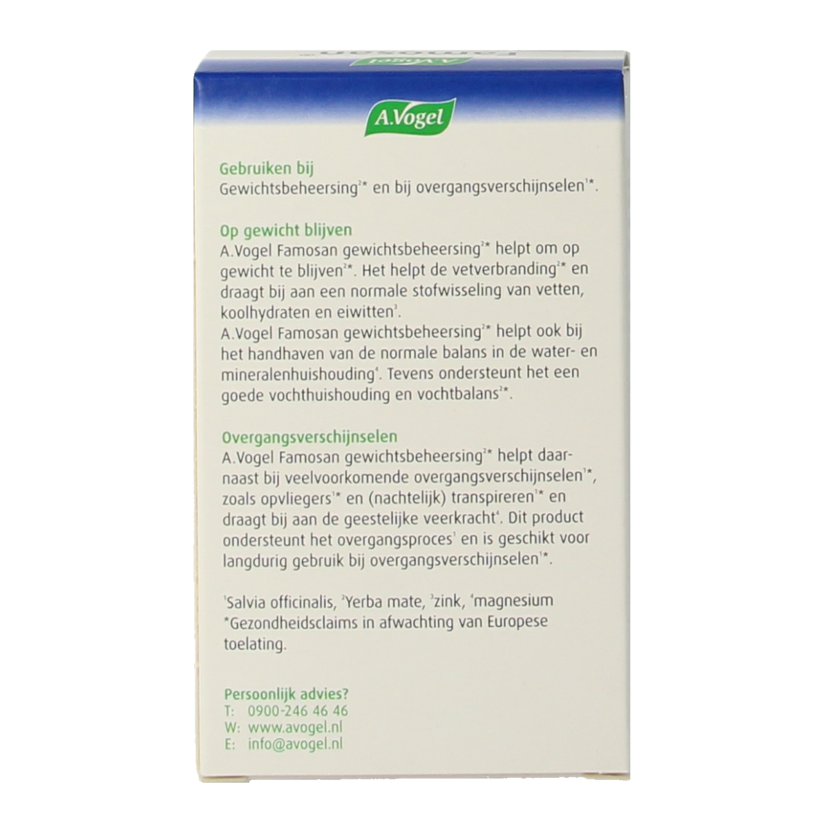 A Vogel Famosan Overgang gewichtsbeheersing 60.00 Tabletten