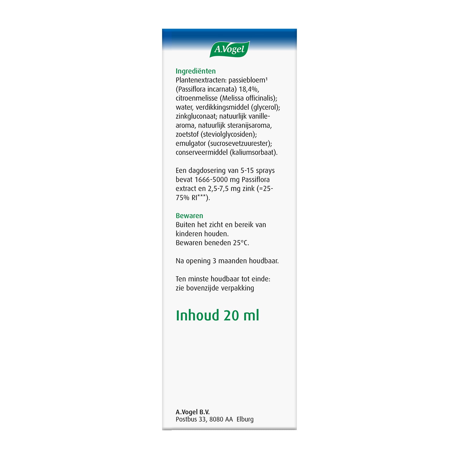 A Vogel Passiflora rustgevende spray 20.00 Milliliter