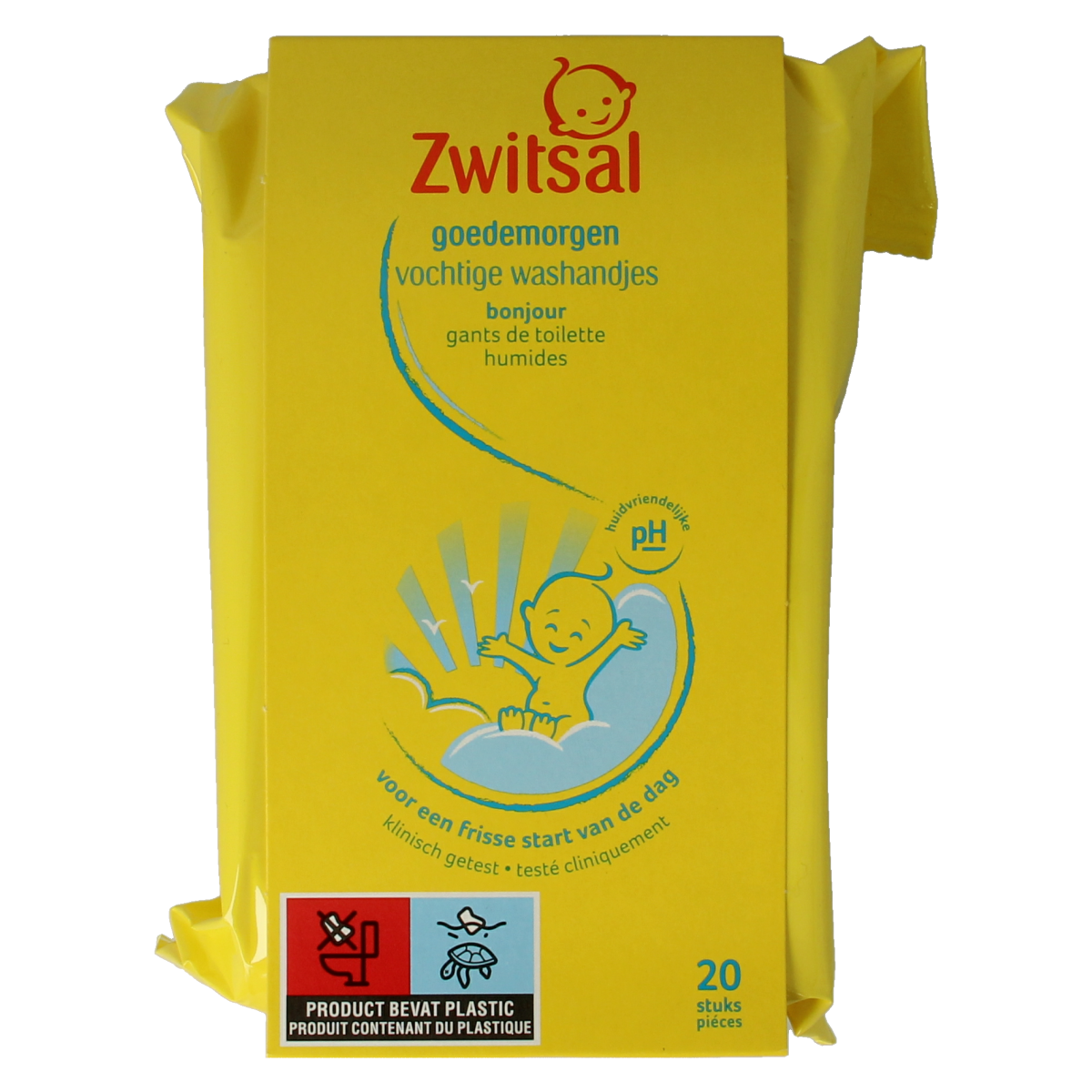 Zwitsal Goedemorgen vochtige washandjes 20.00 Stuks