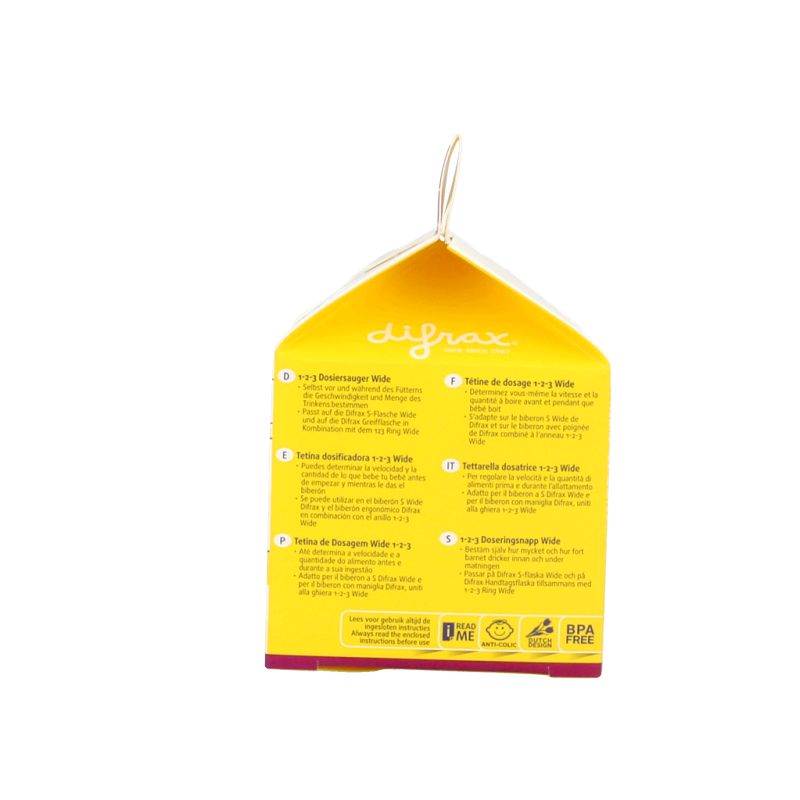 Difrax Flesspeen soft breed 1-2-3  2 Stuks