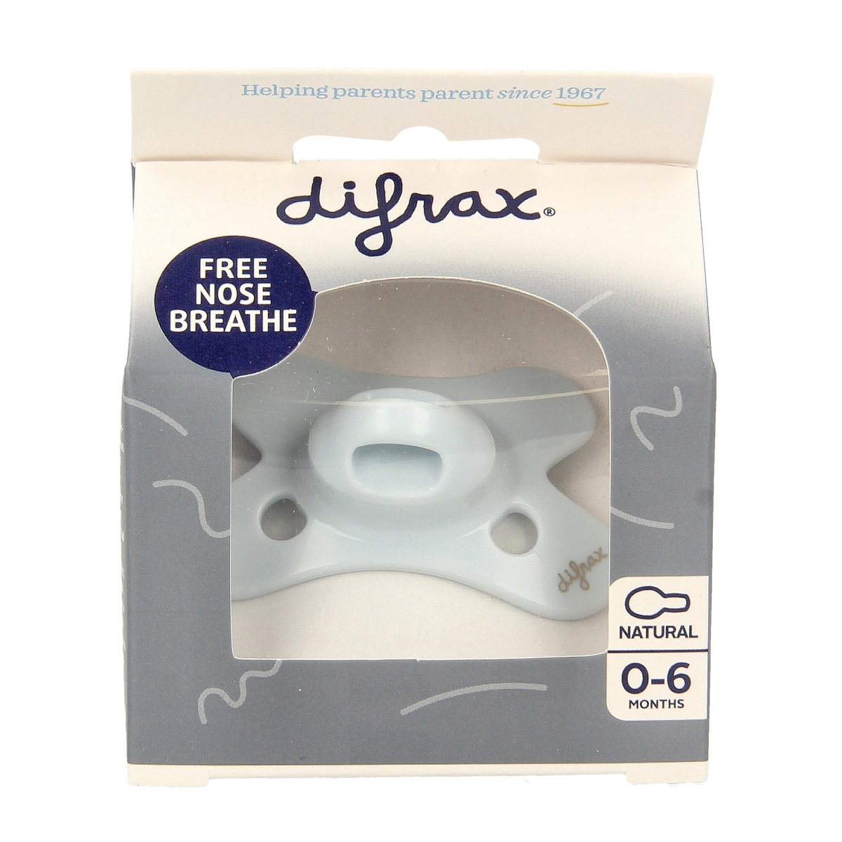 Difrax Fopspeen natural 0-6 maanden assorti 1.00 Stuks