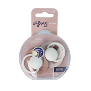 Difrax Fopspeen glow dynamic 6-18  mnd ivory/blush 2 Stuks
