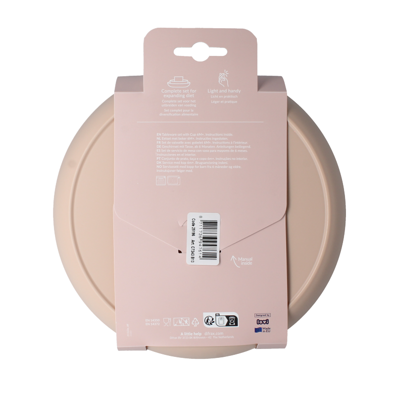 Difrax Lovi eetset met beker nude 1 Set