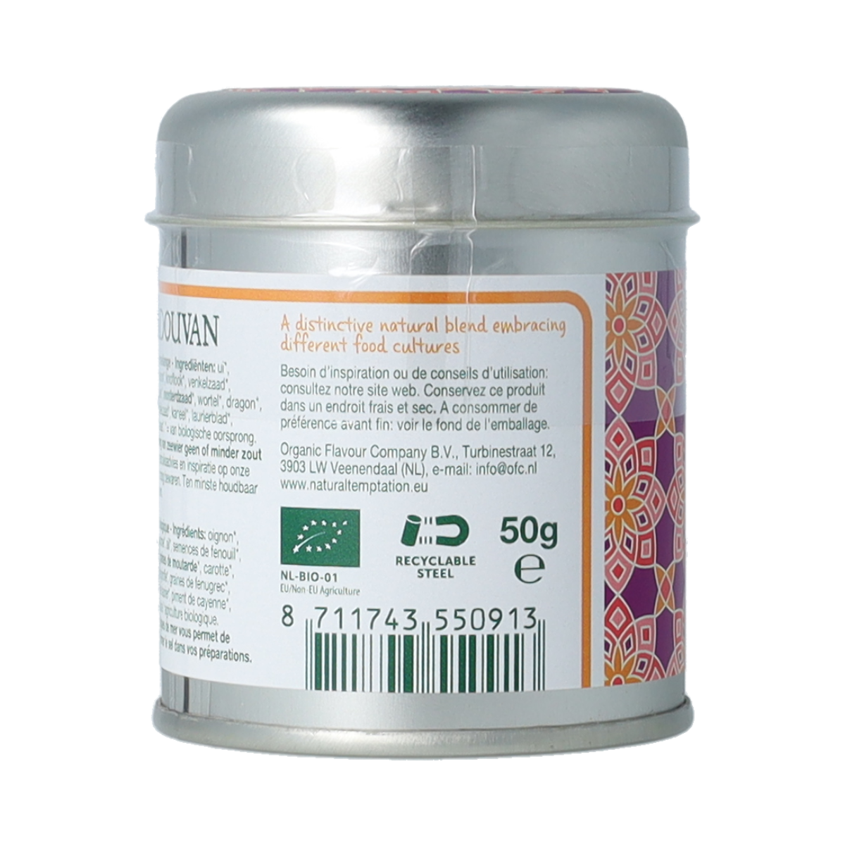 Natural Temptation Vaduovan blikje natural spices bio 50.00 Gram