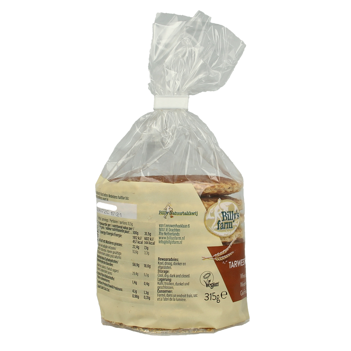 Billy's Farm Tarwestroopwafels bio 315.00 Gram