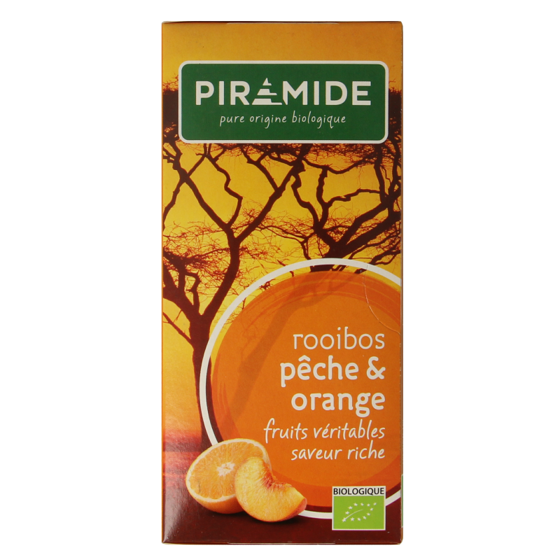 Piramide Rooibos perzik sinaasappel thee bio 20 Zakjes