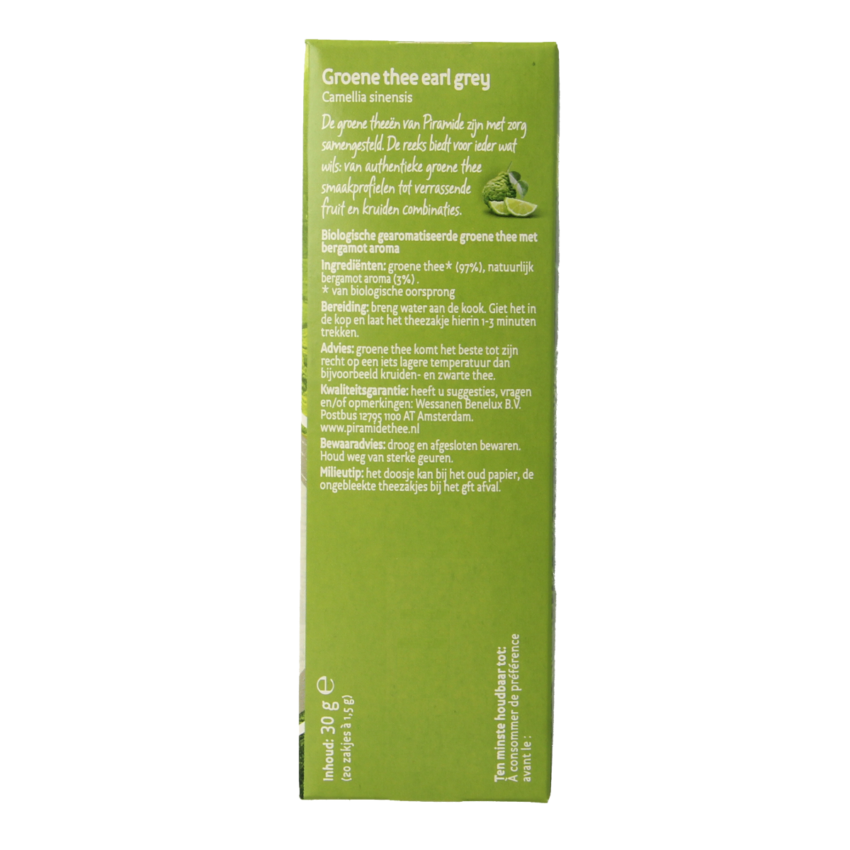 Piramide Groene thee & earl grey eko bio 20.00 Zakjes