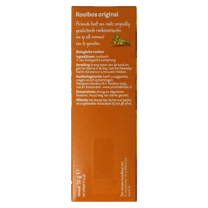 Piramide Rooibos original thee bio 20 Zakjes