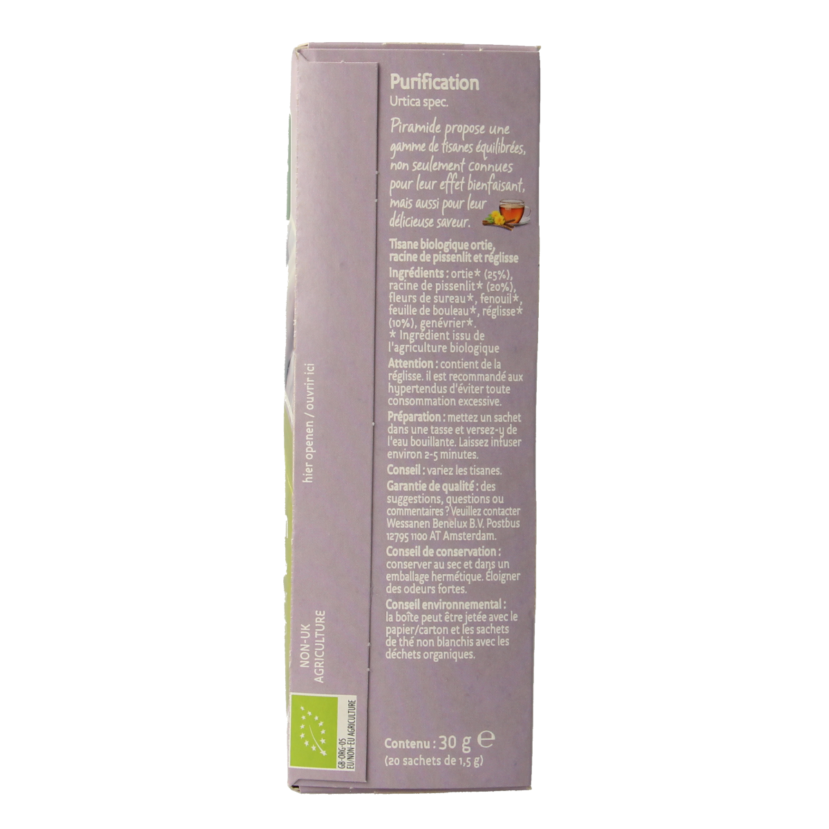 Piramide Detox thee eko bio 20.00 Zakjes