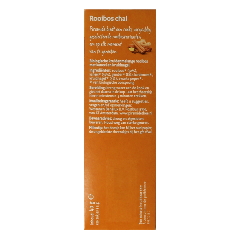 Piramide Chai rooibos thee bio 20 Zakjes
