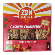 Zonnatura Notenreep cashew cranberry 3x25 gram bio 75.00 Gram