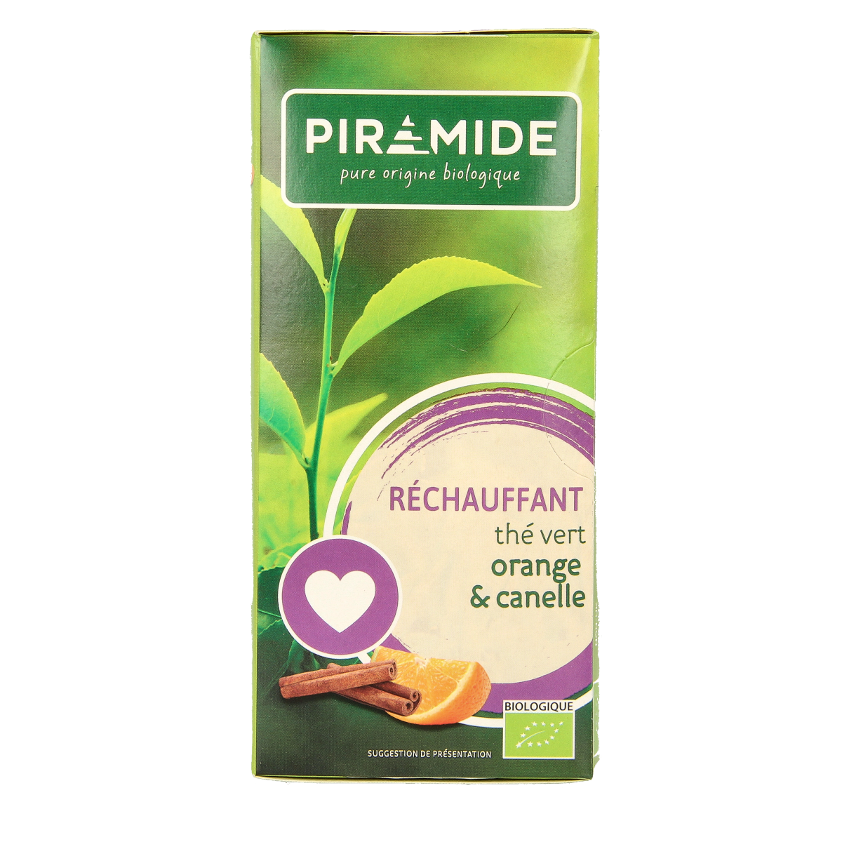 Piramide Verwarmend groene thee sinaasappel & kaneel bio 20.00 Zakjes