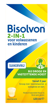 Bisolvon Drank 2-in-1 suikervrij 120.00 Milliliter
