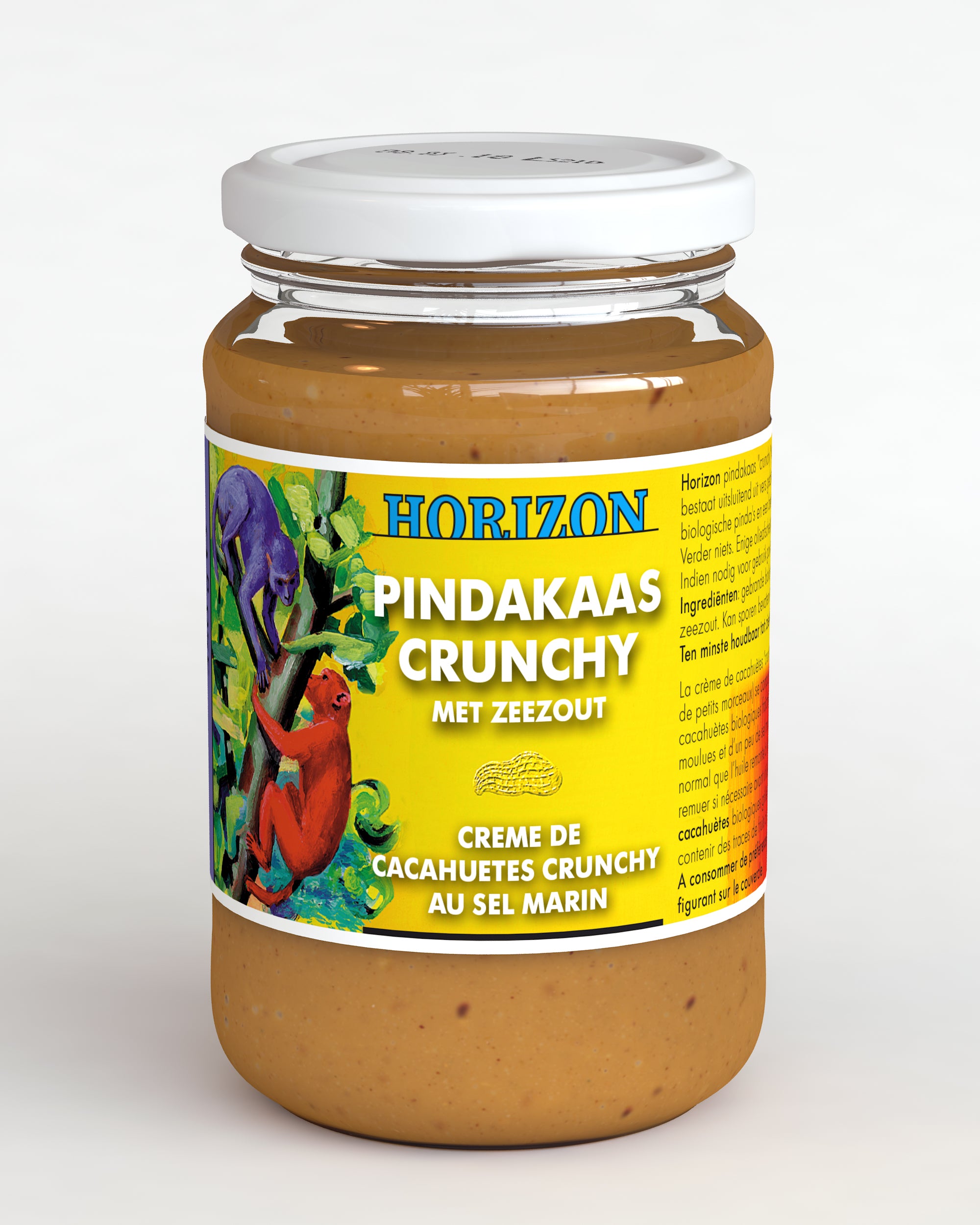 Horizon Pindakaas crunchy met zeezout eko bio 350.00 Gram