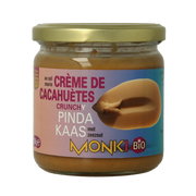Monki Pindakaas crunchy met zout eko bio 330 Gram